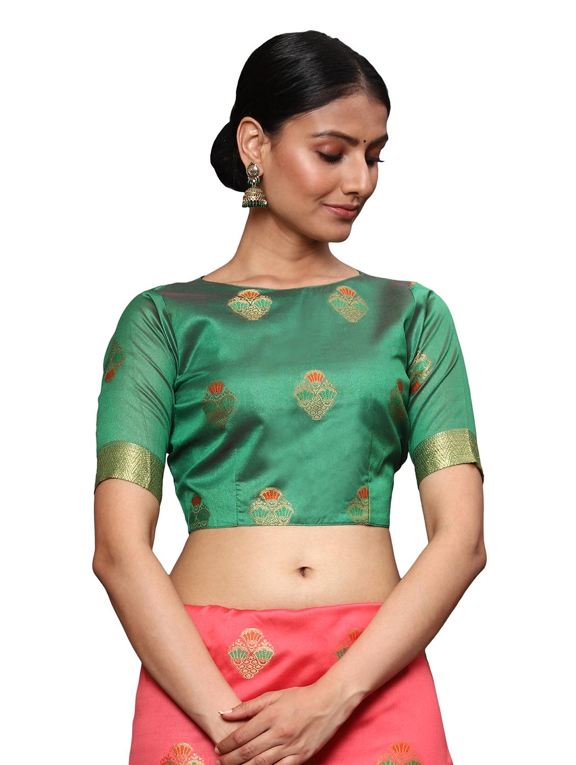 zari work woven saree with blouse - 18139846 - Standard Image - 2