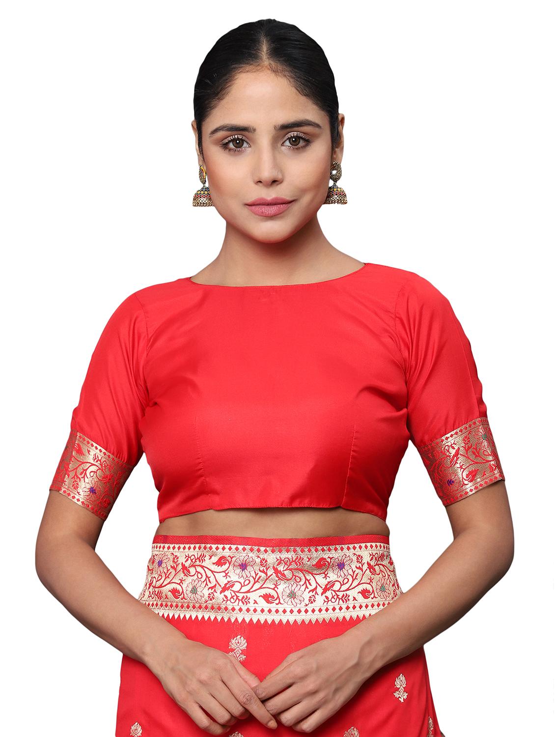 zari work woven saree with blouse - 18139853 - Standard Image - 2