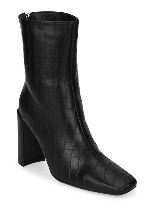 black pu ankle boots - 18141004 - Standard Image - 0
