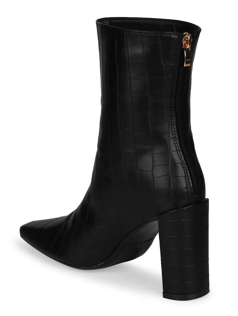 black pu ankle boots - 18141004 - Standard Image - 2