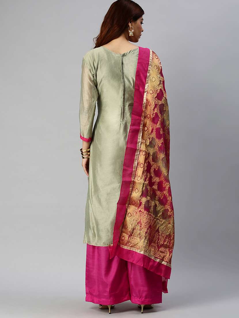 olive semi-stitched suit set - 18141617 - Standard Image - 2