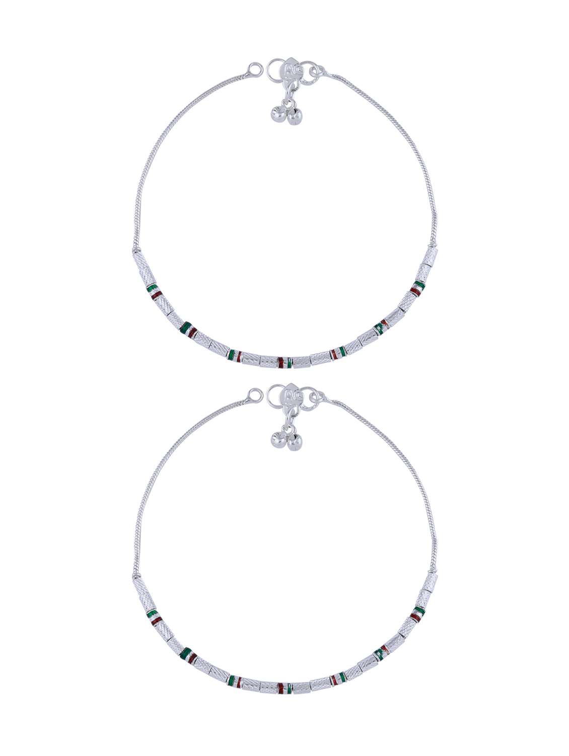 silver brass anklets and payal