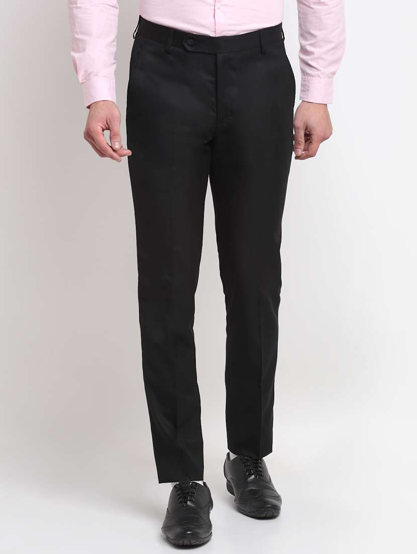 black solid formal trouser
