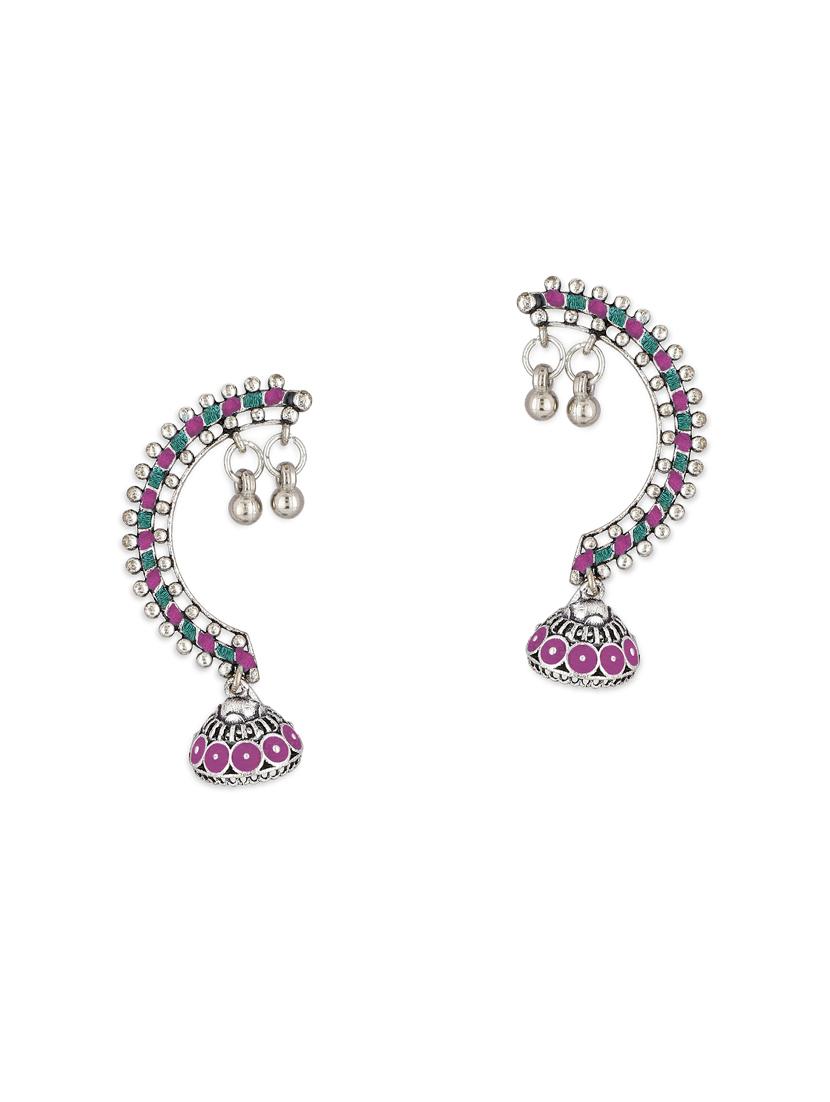 silver brass earcuff earring