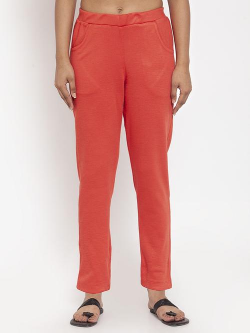 women solid ankle length pants - 18146274 - Standard Image - 0