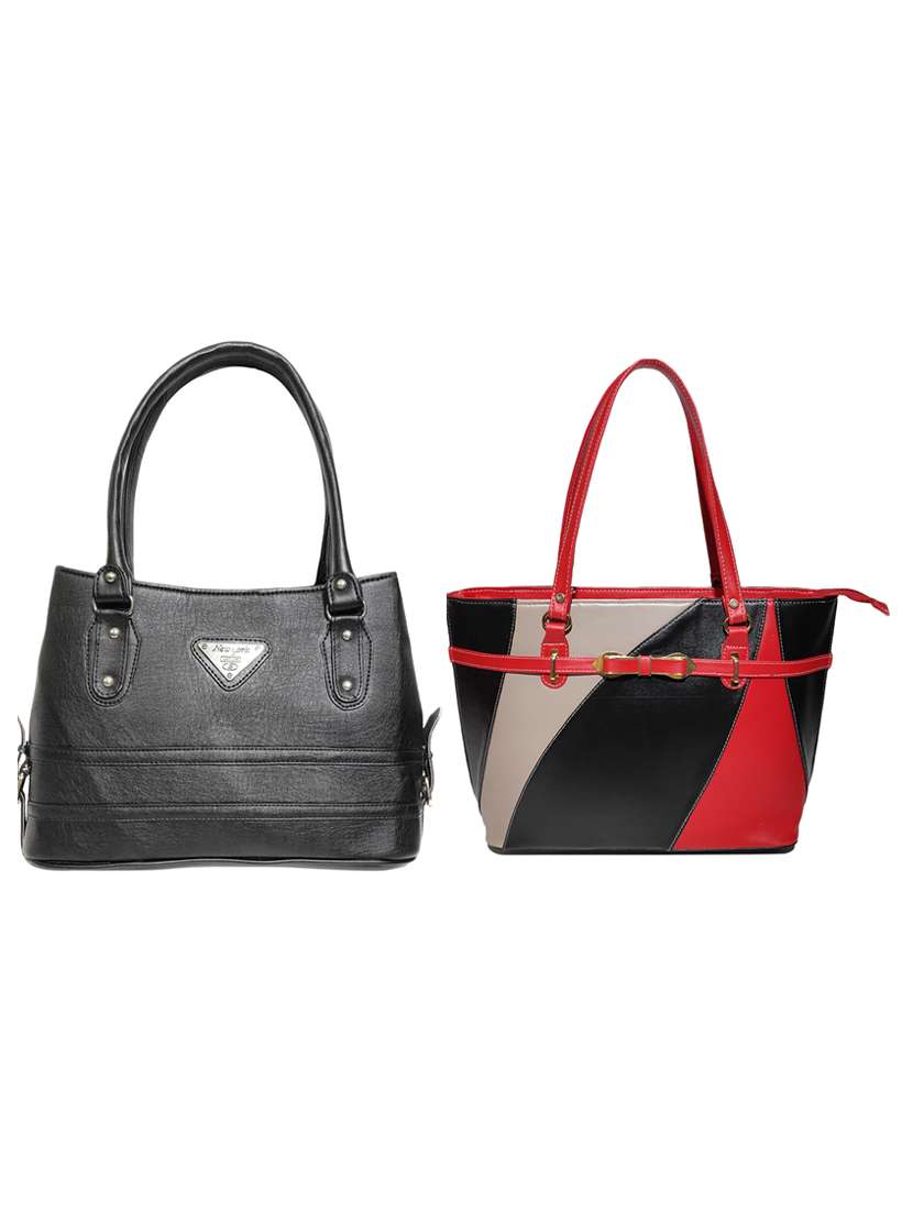 multi colored leatherette (pu) combo handbag