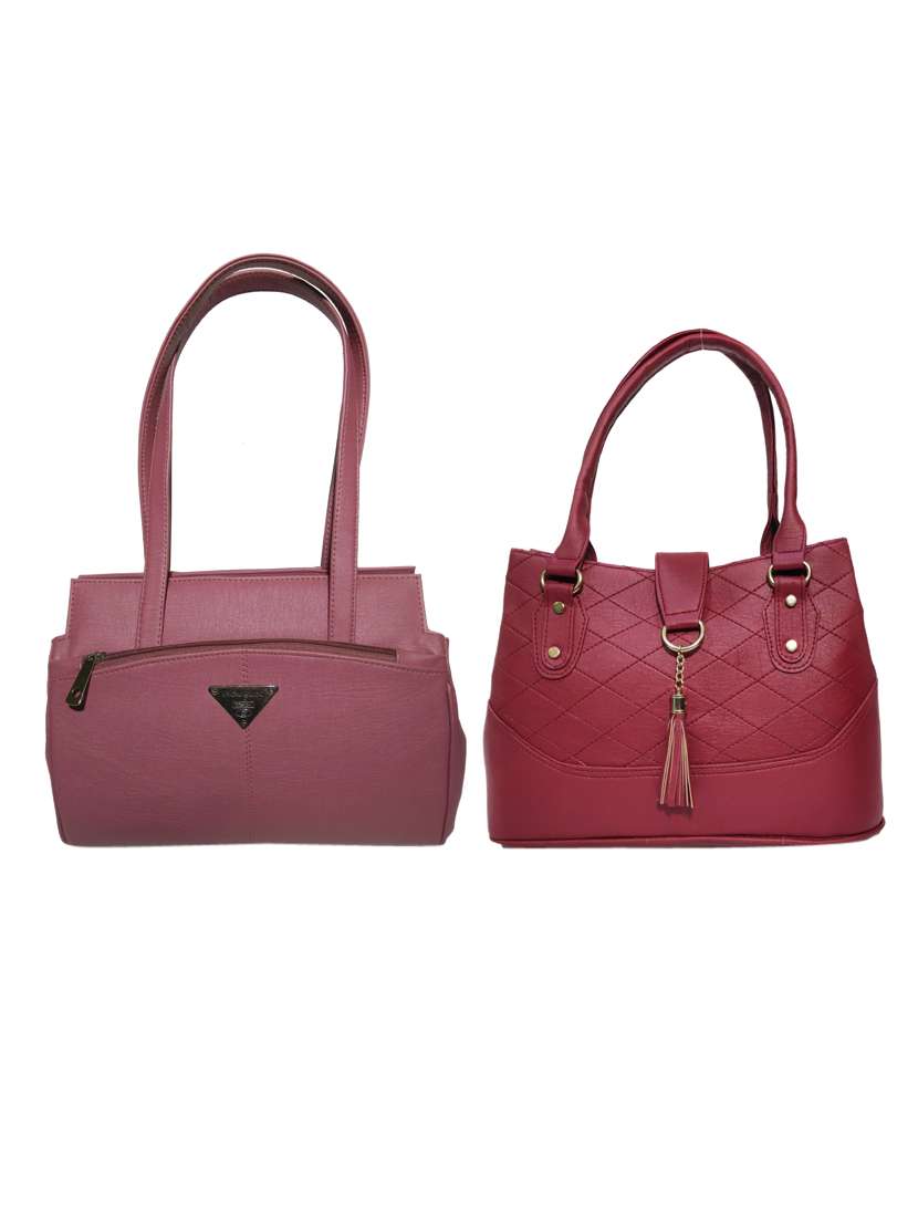 multi colored leatherette (pu) combo handbag