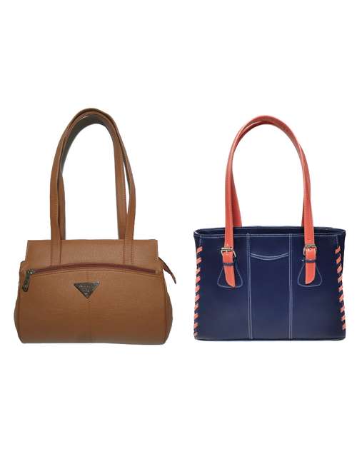 pack of 2 leatherette (pu) combo handbag - 18146478 -  Standard Image - 0