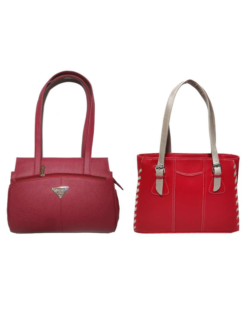 pack of 2 leatherette (pu) combo handbag