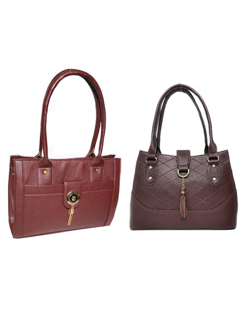 pack of 2 leatherette (pu) combo handbag - 18146509 - Standard Image - 0