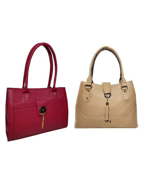 pack of 2 leatherette (pu) combo handbag - 18146515 -  Standard Image - 0