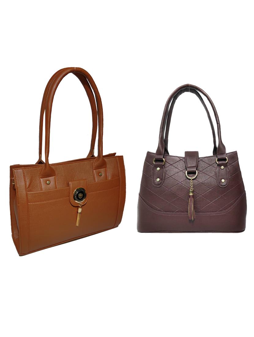 pack of 2 leatherette (pu) combo handbag - 18146523 -  Zoom Image - 0