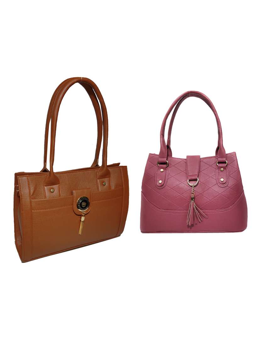 pack of 2 leatherette (pu) combo handbag - 18146526 - Zoom Image - 0