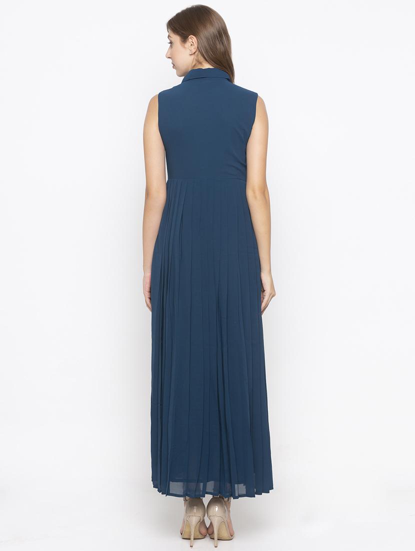 shirt collar maxi dress - 18146725 - Standard Image - 2
