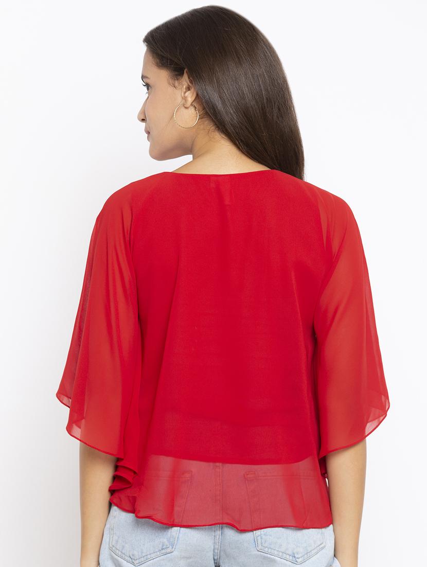 cape sleeves solid top - 18146814 - Standard Image - 2