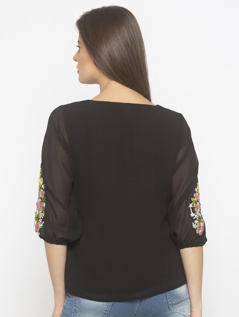round neck solid top - 18146816 - Standard Image - 2