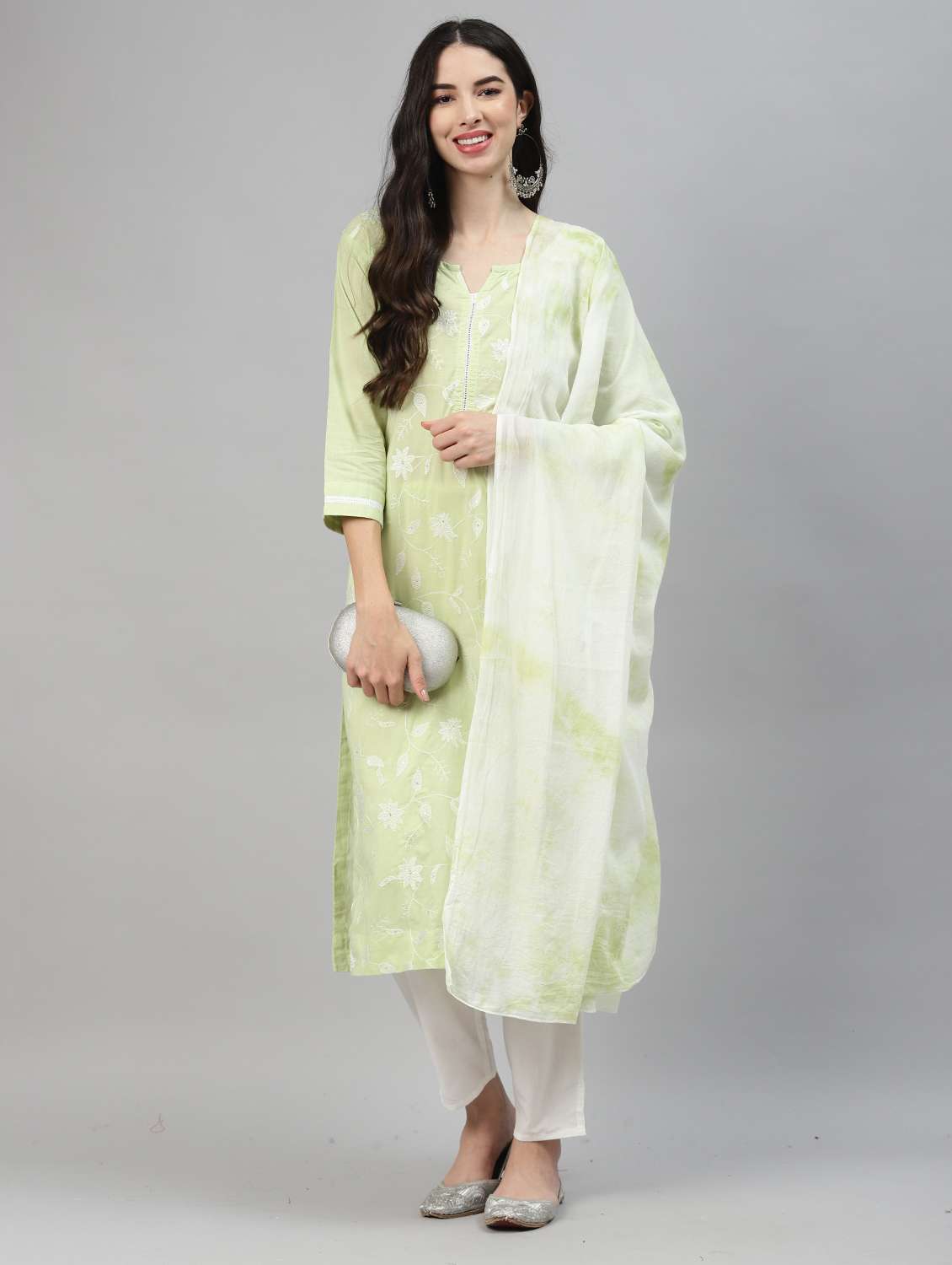 green rayon kurta pant  set