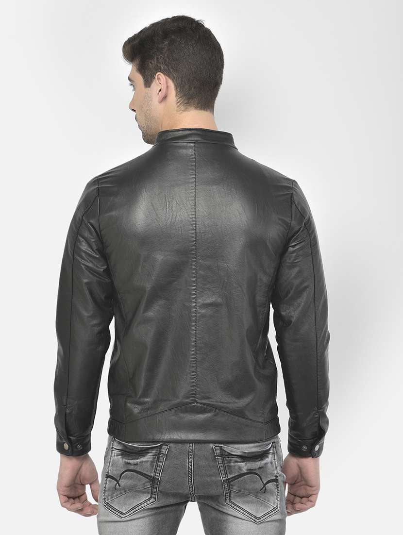 black solid biker jacket - 18151761 -  Standard Image - 2