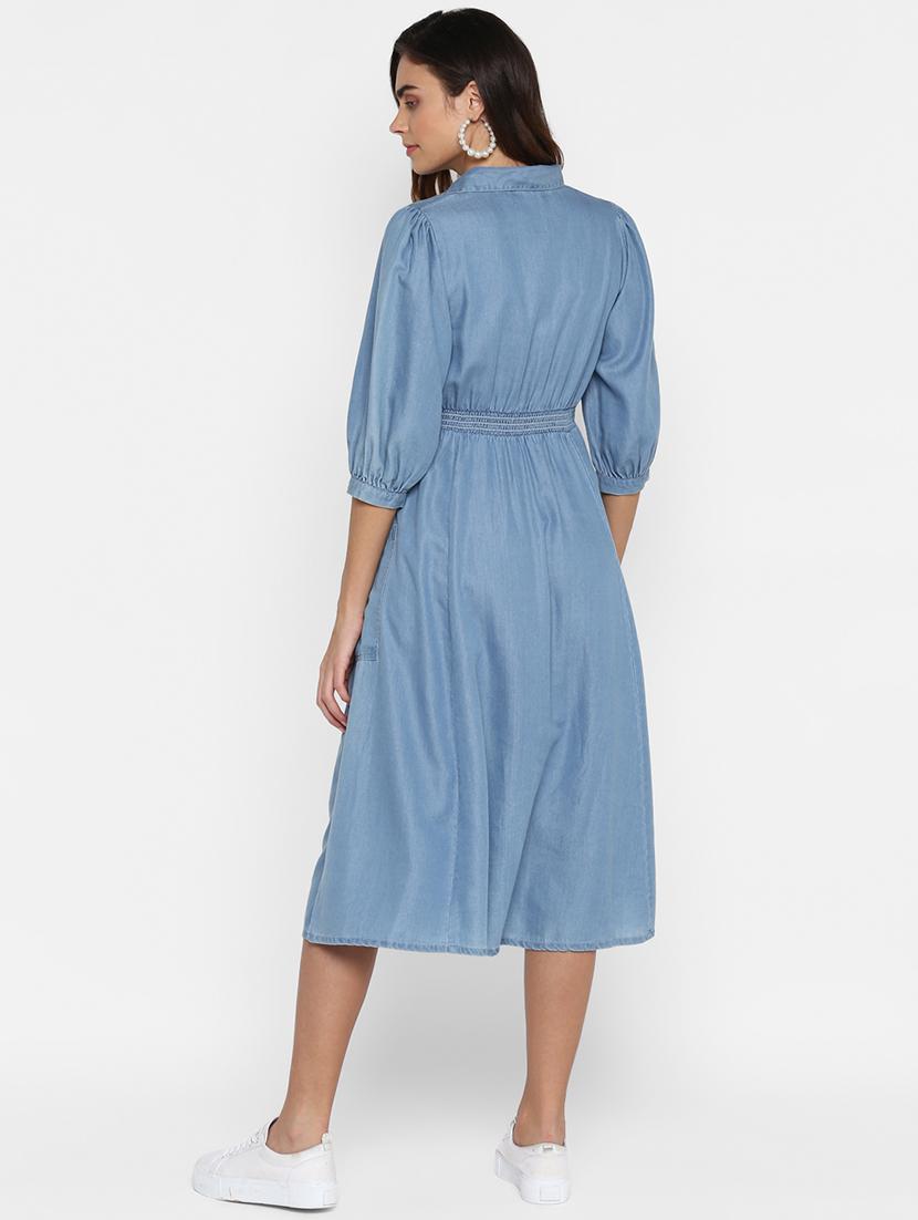 slit detailed solid shirt dress - 18151844 - Standard Image - 2