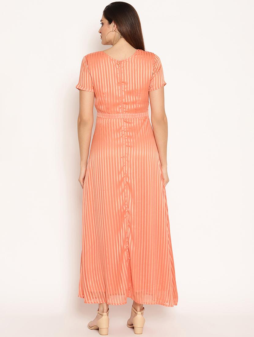 v-neck striped maxi dress - 18151860 - Standard Image - 2