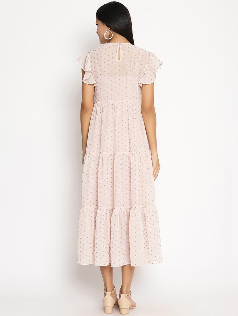 polka printed tiered a-line dress - 18151884 - Standard Image - 2