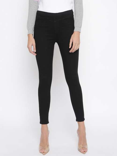 black solid jegging - 18152250 - Standard Image - 0