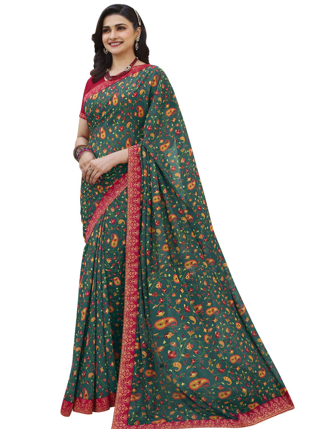 floral printed saree  with blouse