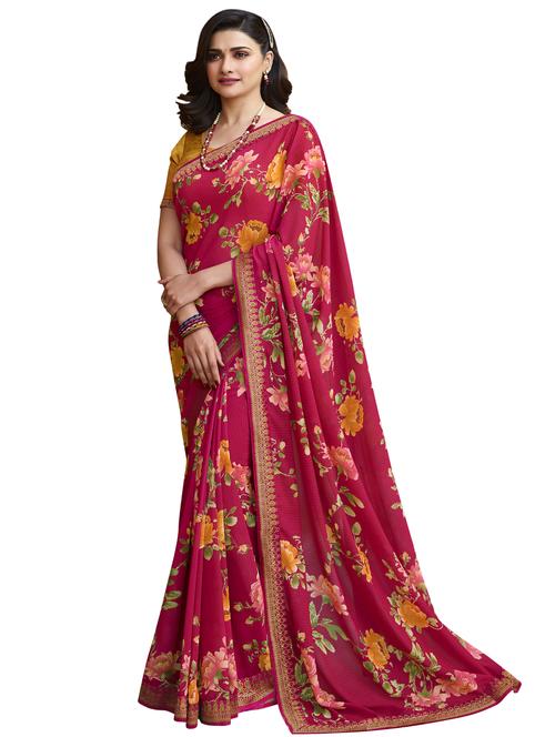 floral printed saree  with blouse - 18157064 -  Standard Image - 0