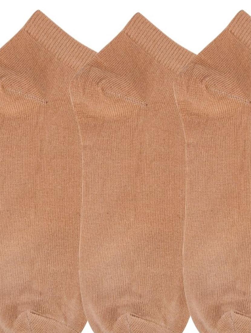 pack of 3 beige cotton ankle length sock - 18157573 - Standard Image - 2