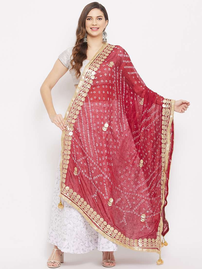 gota work bandhani dupatta