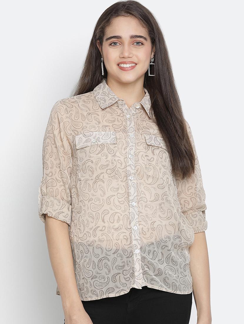 paisley print sheer shirt - 18164702 -  Zoom Image - 0