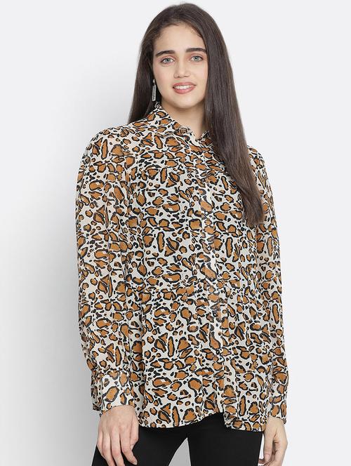 animal print a-line shirt - 18164706 - Standard Image - 0