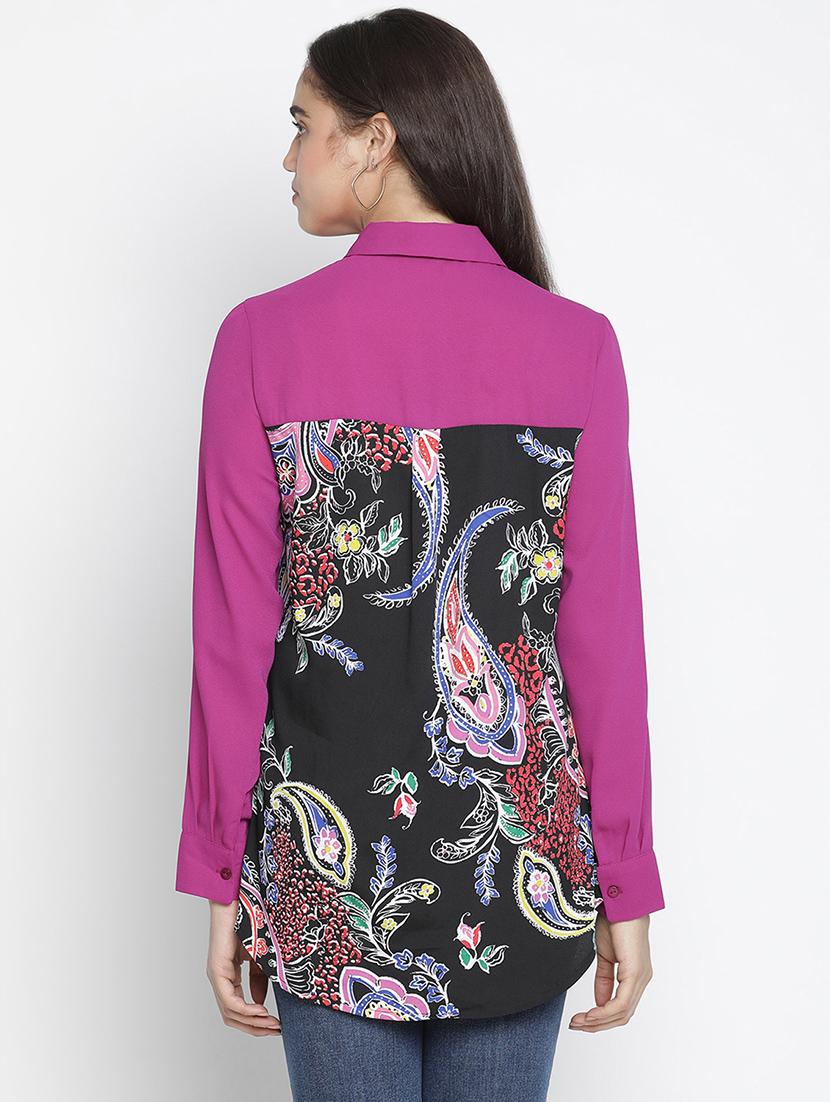 color block high-low shirt - 18164712 - Standard Image - 2