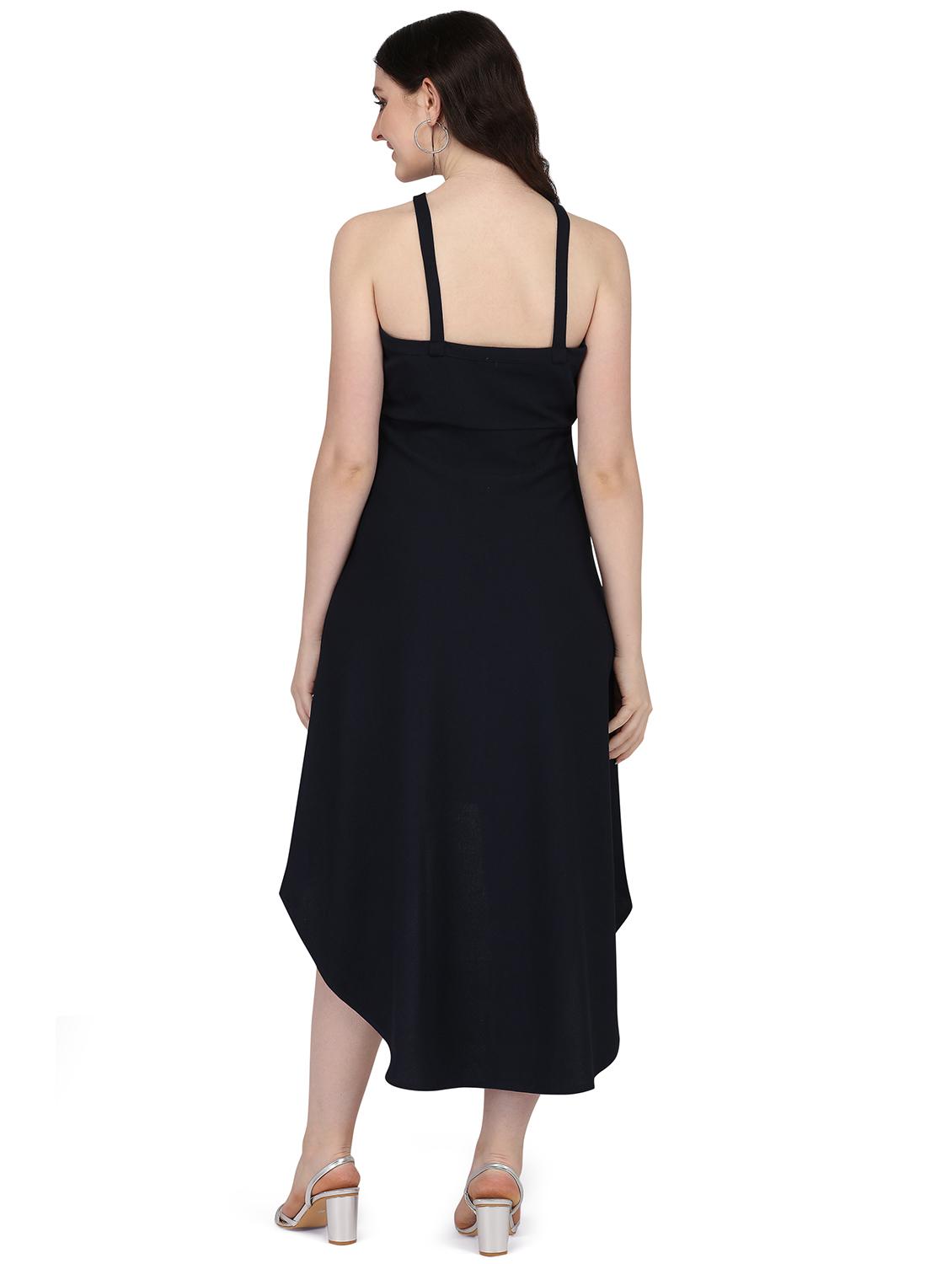 x-line neck solid a-line dress - 18165677 - Standard Image - 2