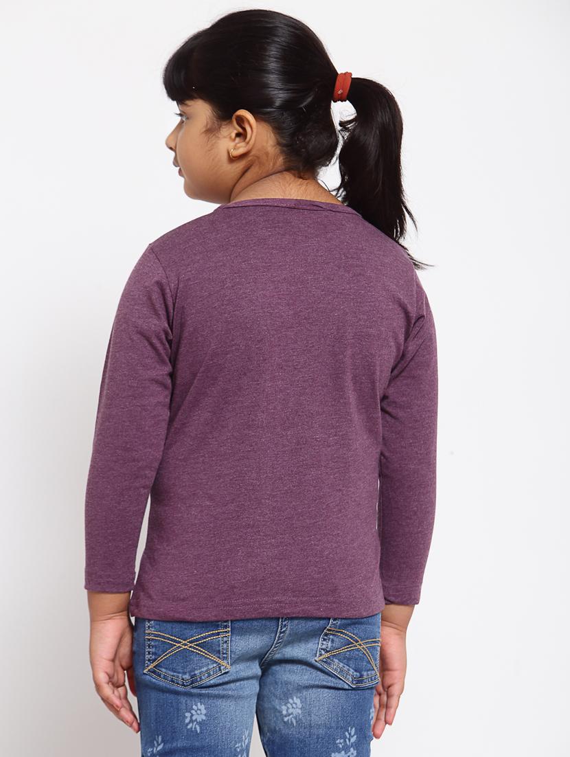 purple embroidered regular tee - 18169133 - Standard Image - 2