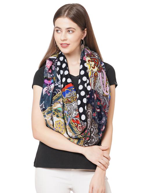 multi colored velvet scarf - 18169301 - Standard Image - 0