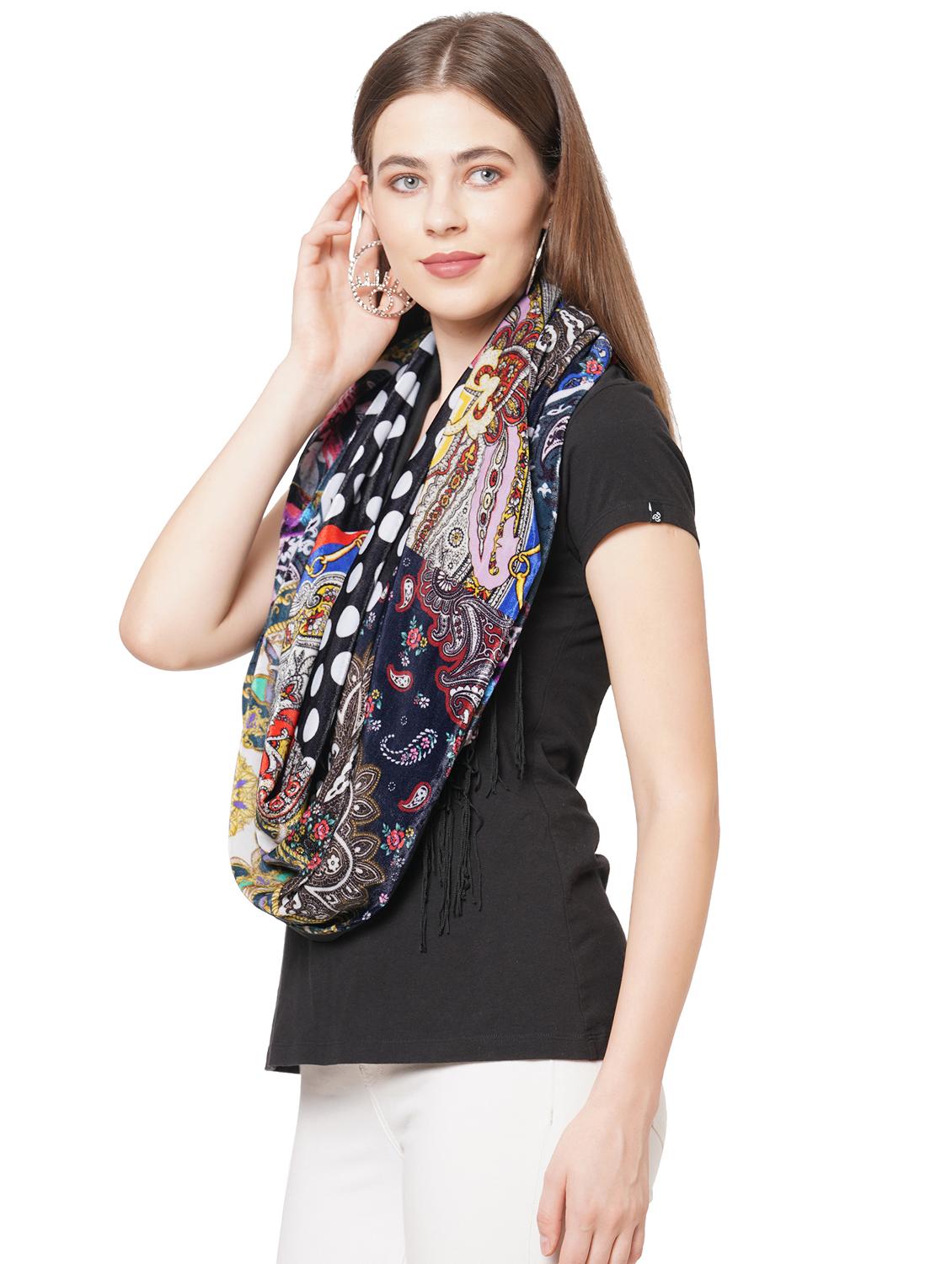 multi colored velvet scarf - 18169301 - Standard Image - 2