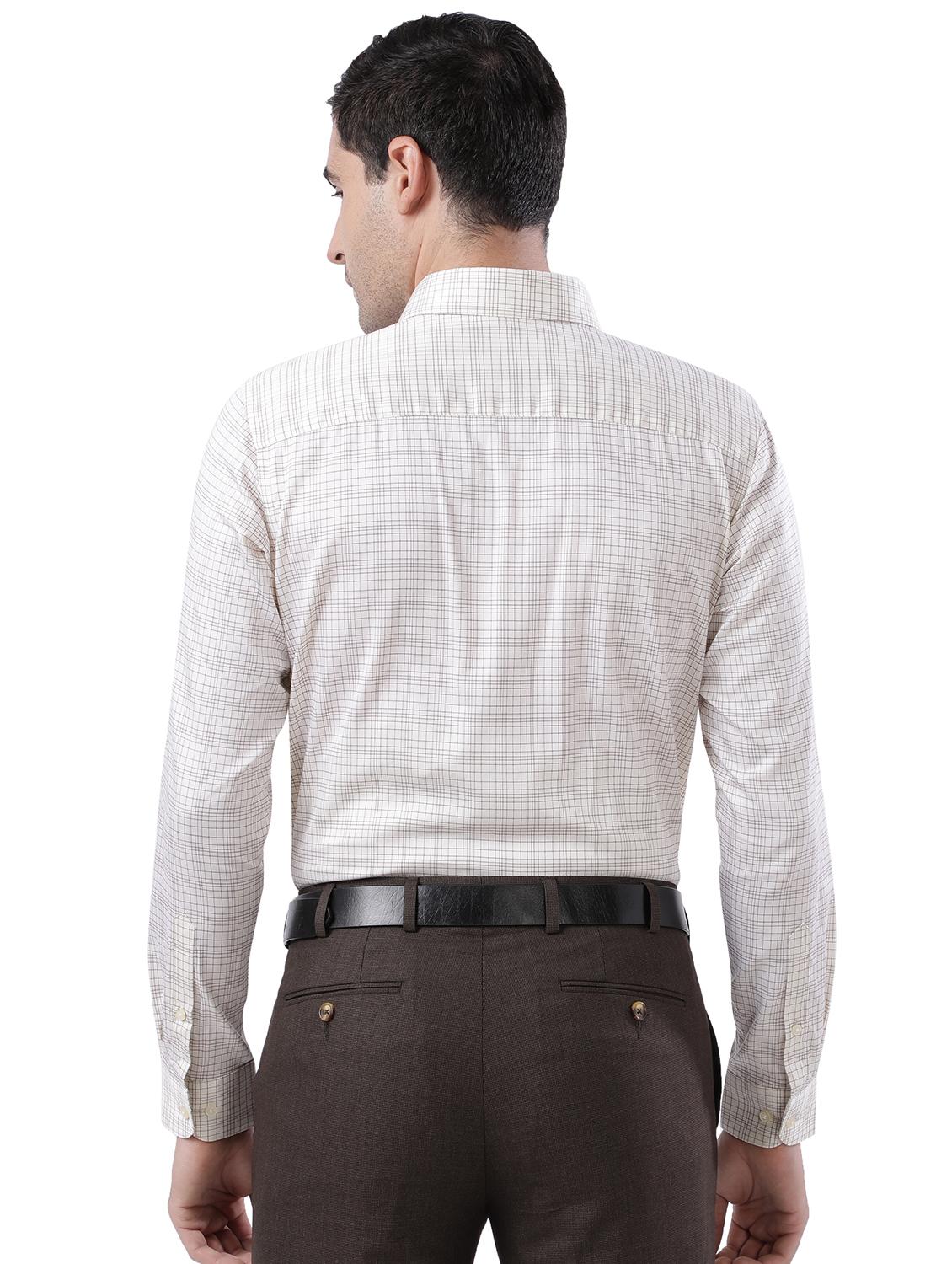 beige checked formal shirt - 18169946 - Standard Image - 2