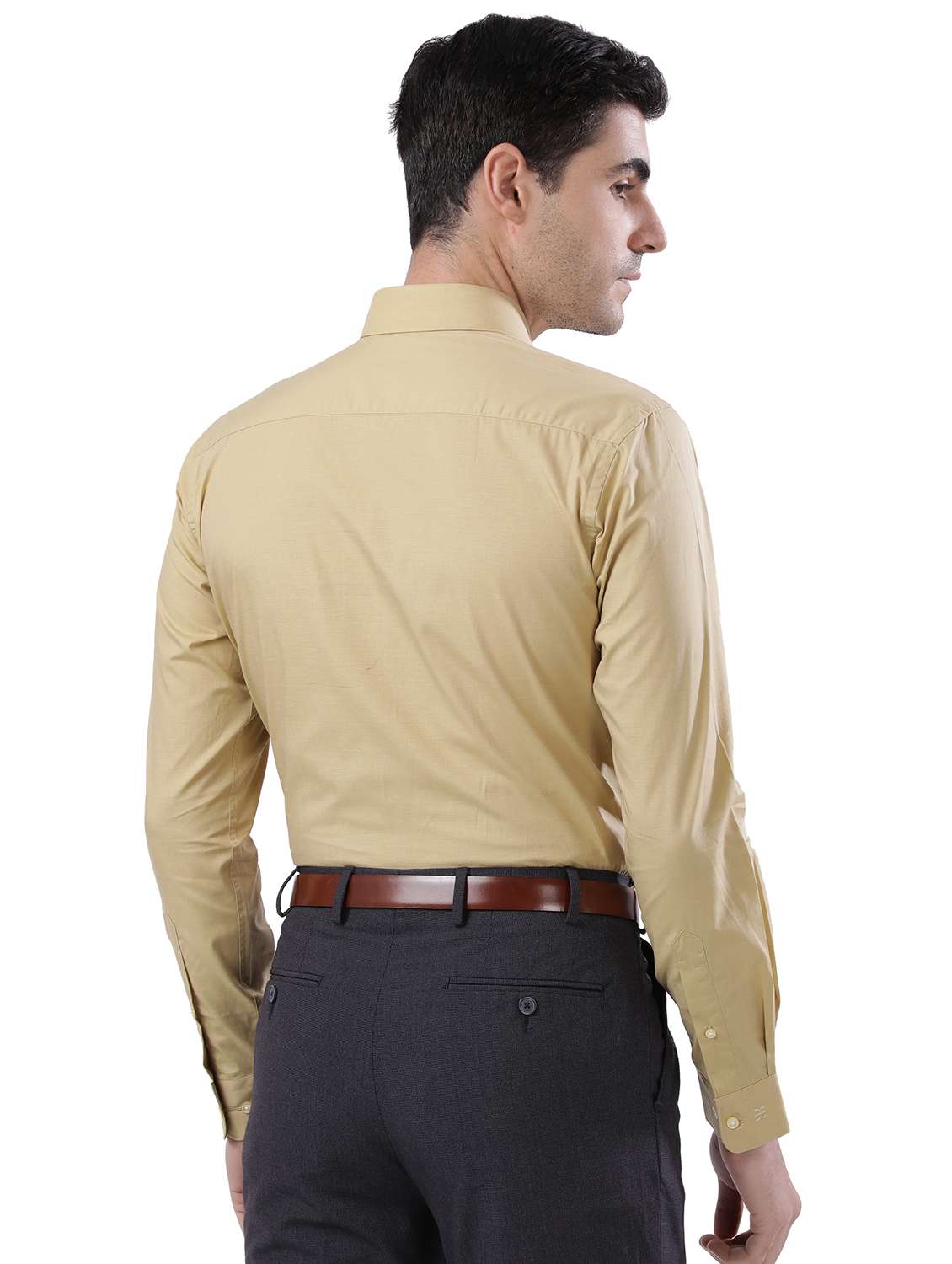 yellow solid formal shirt - 18169948 - Standard Image - 2