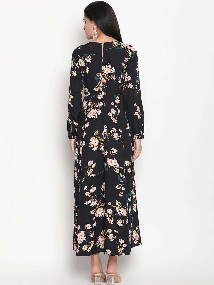 round-neck printed maxi dress - 18170388 - Standard Image - 2