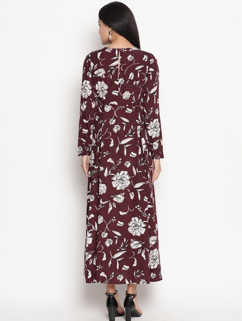 round neck floral maxi dress - 18170390 - Standard Image - 2