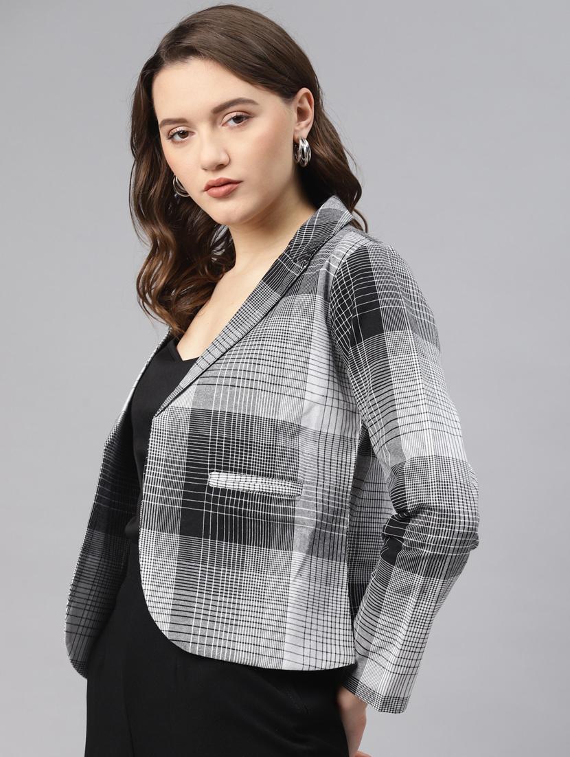 grey checked formal blazer - 18171205 - Zoom Image - 0