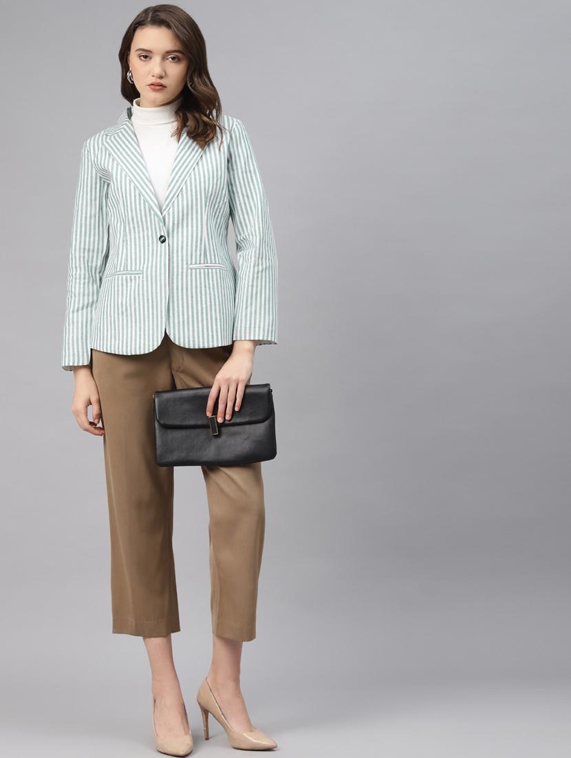 sea green striped formal blazer - 18171210 - Standard Image - 2