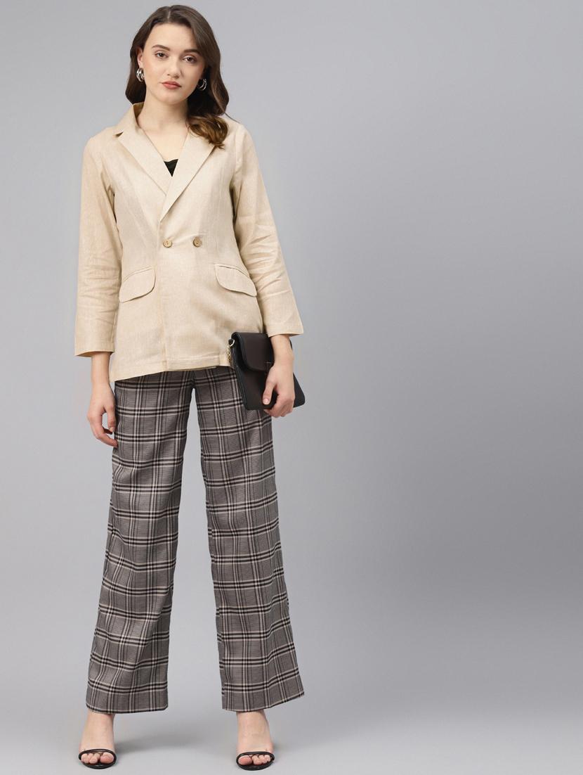 beige solid formal blazer - 18171213 - Standard Image - 2