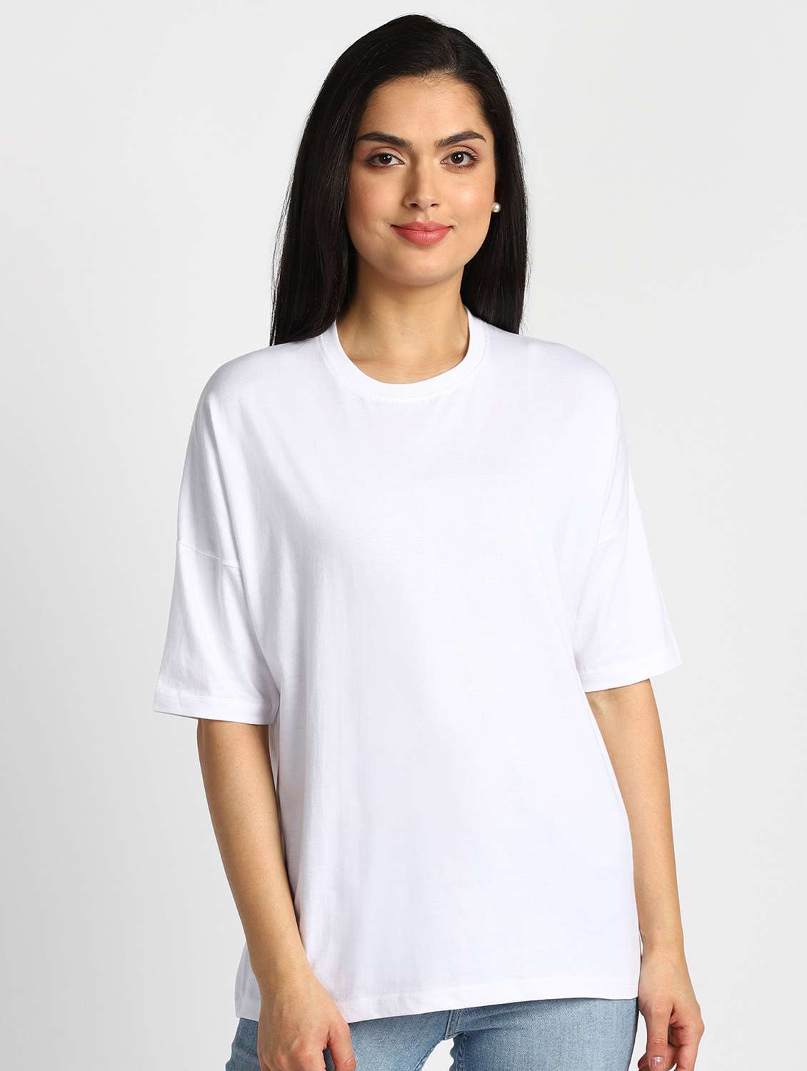 women solid round neck t-shirt