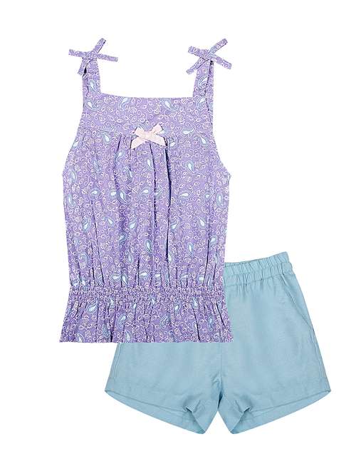 purple printed twin sets - 18171330 - Standard Image - 0