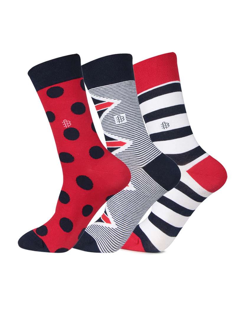 men pack of 3 printed above ankle length socks