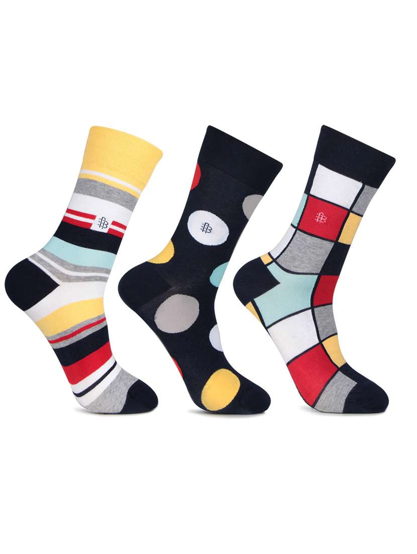 multi colored cotton above ankle length sock