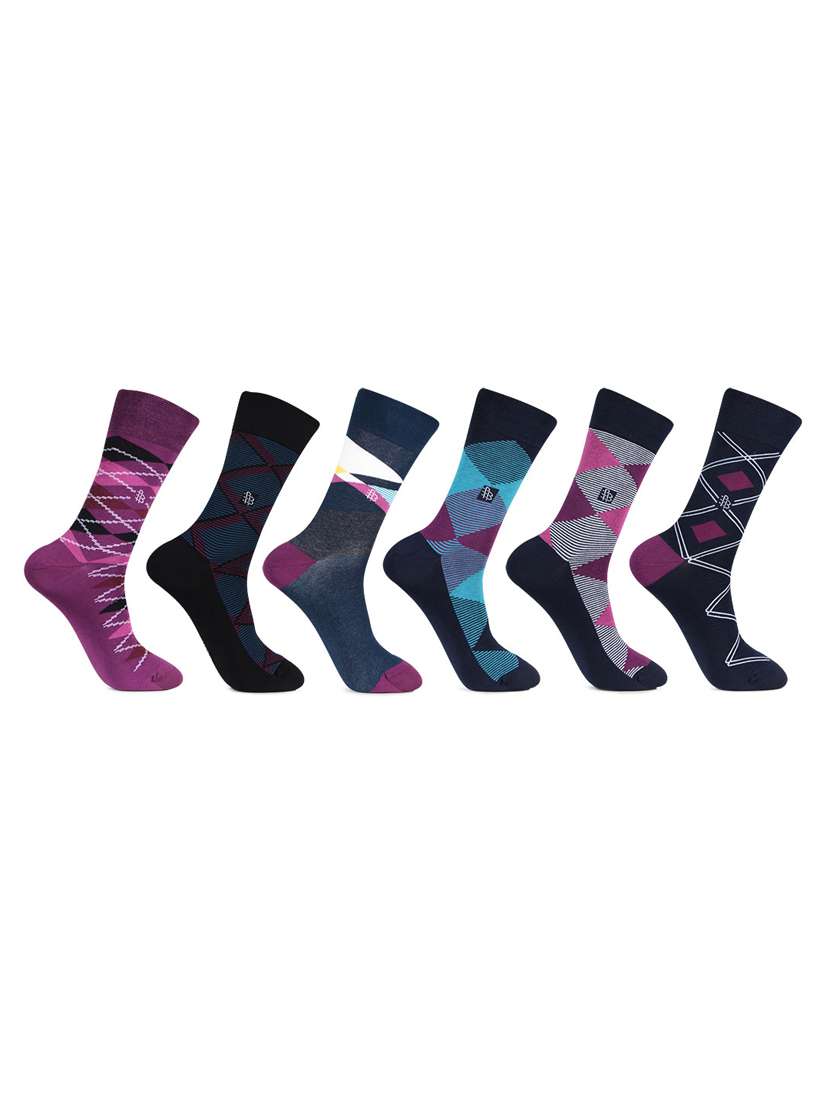 multi colored cotton above ankle length sock