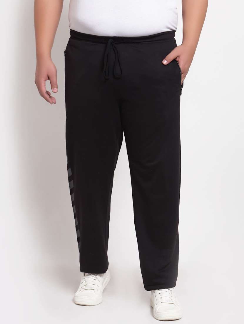 black solid track pant